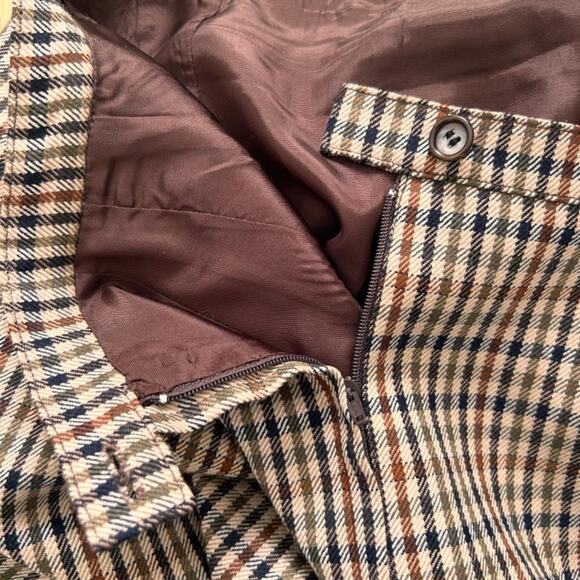 vintage 70s wool mini skirt plaid lined women's size small - Picture 2 of 7